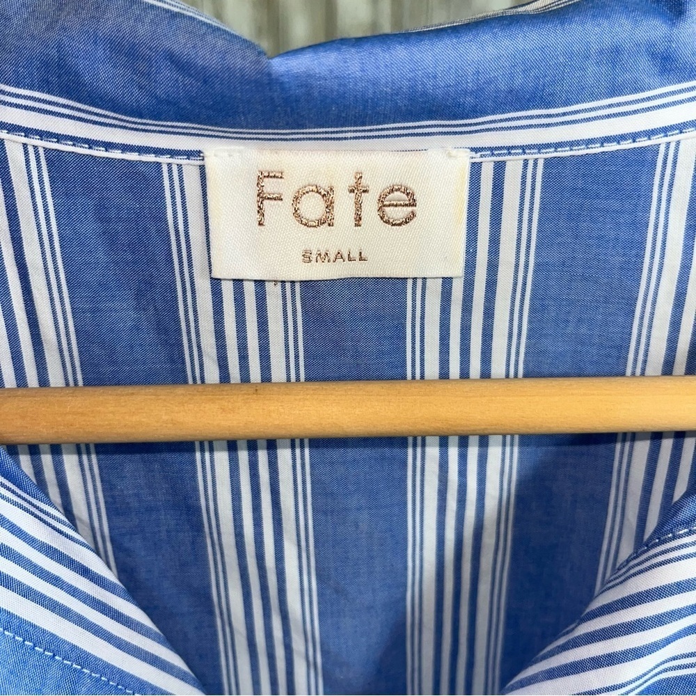 Fate Poplin Blue Stiped Oversized Blouse - Picture 7 of 7